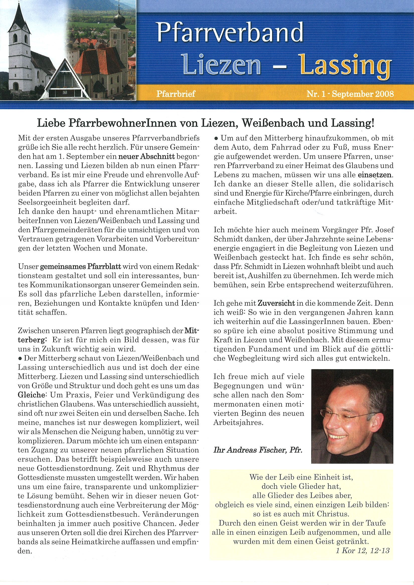 Neuer Pfarrbrief für den Pfarrverband Liezen - Lassing