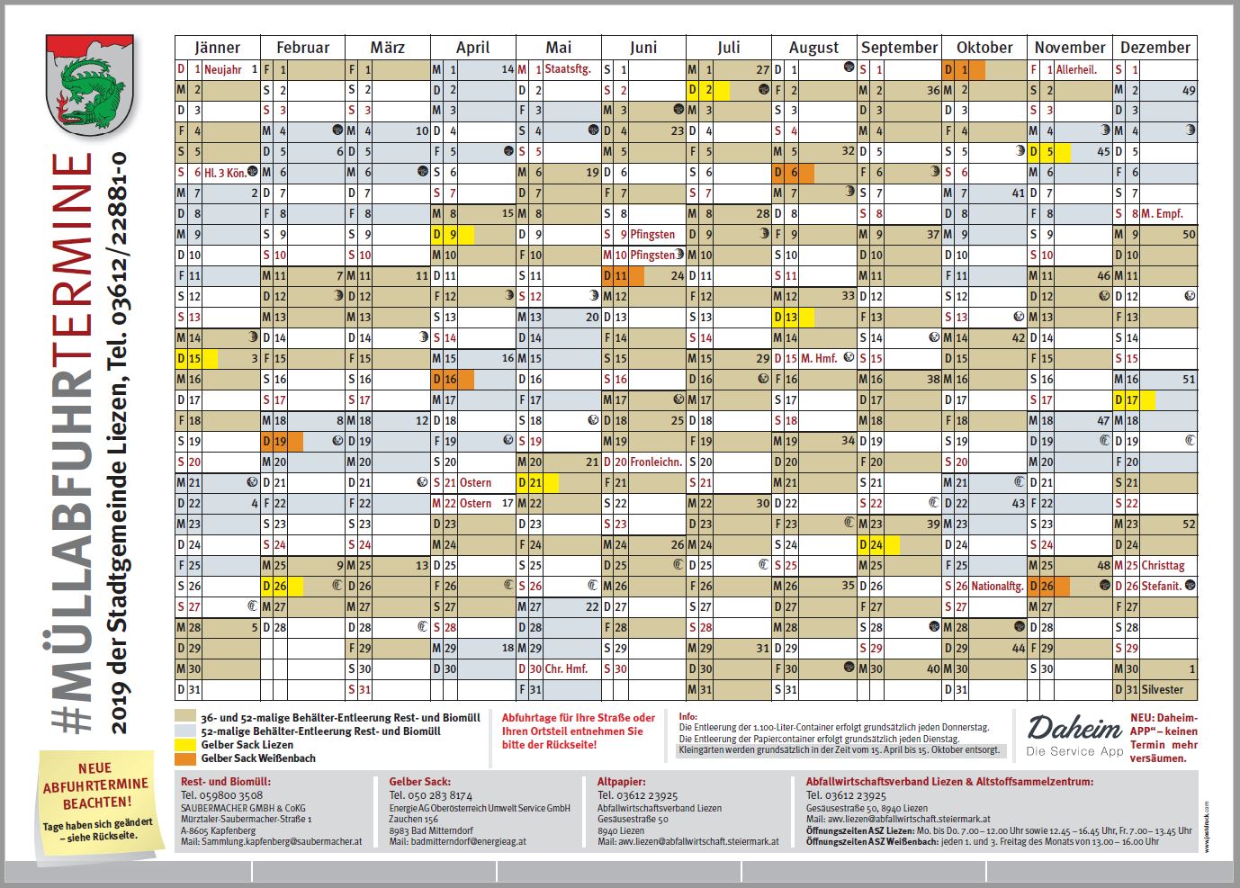 Müllabfuhrkalender - Abfuhrkalender Liezen