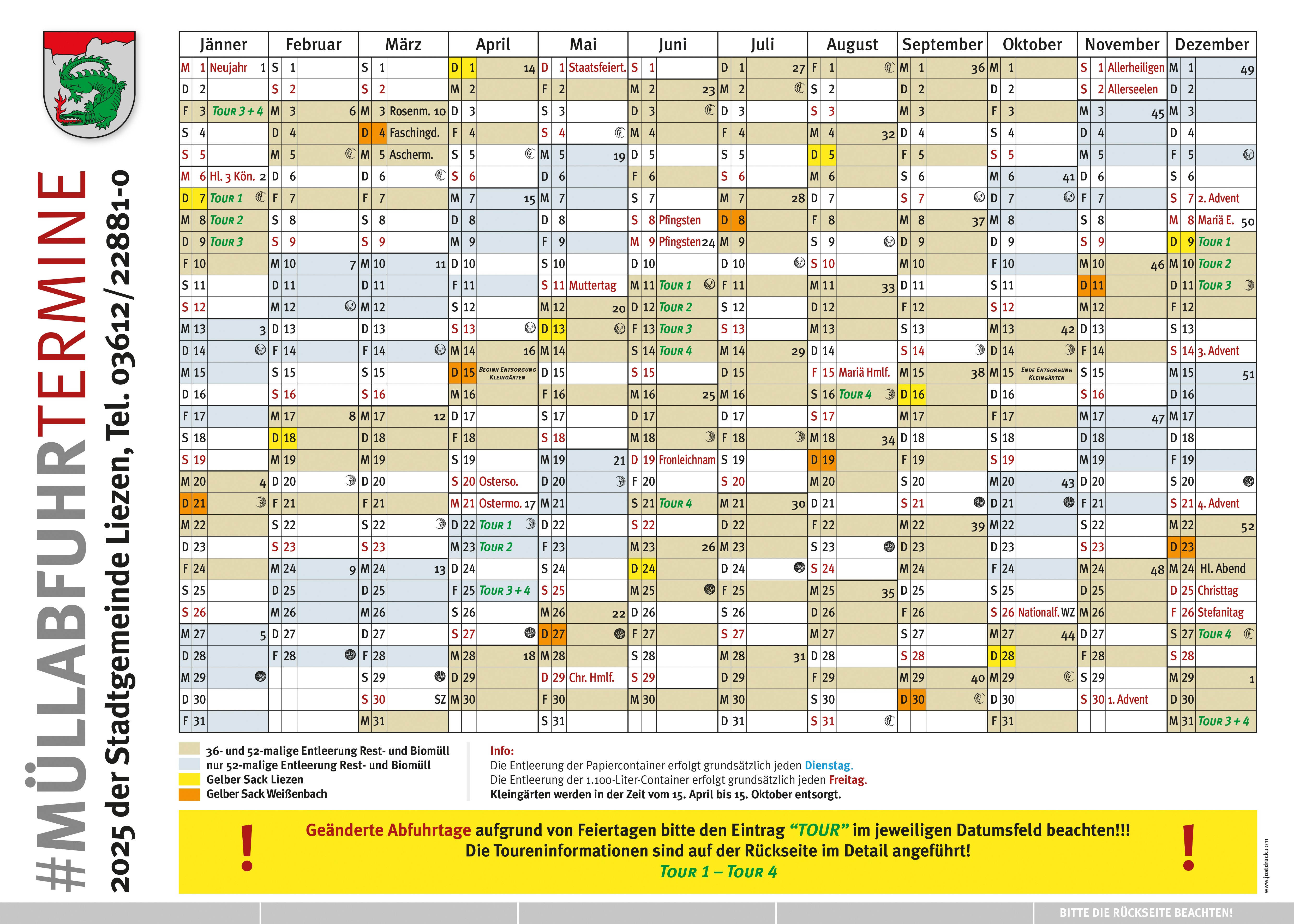 Müllabfuhrkalender - Abfuhrkalender Liezen