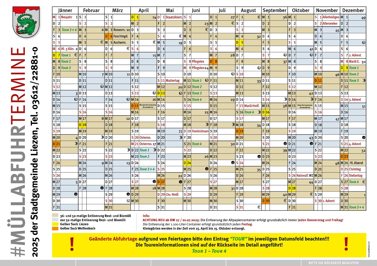 Müllabfuhrkalender - Abfuhrkalender Liezen