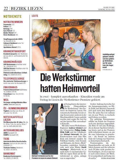 Ostrowski Filmprämiere Werkstürmer