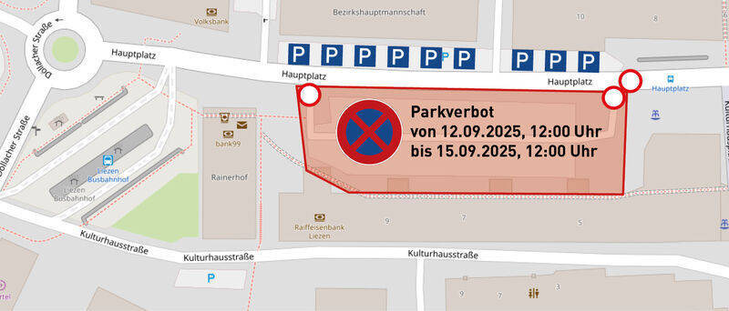 Sperre Hauptplatz