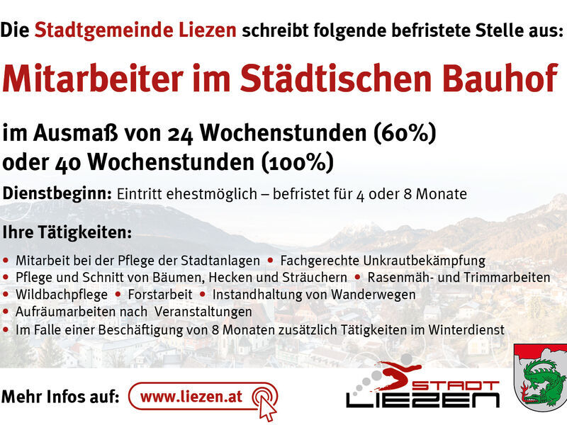 Mitarbeiter/in Bauhof befristet