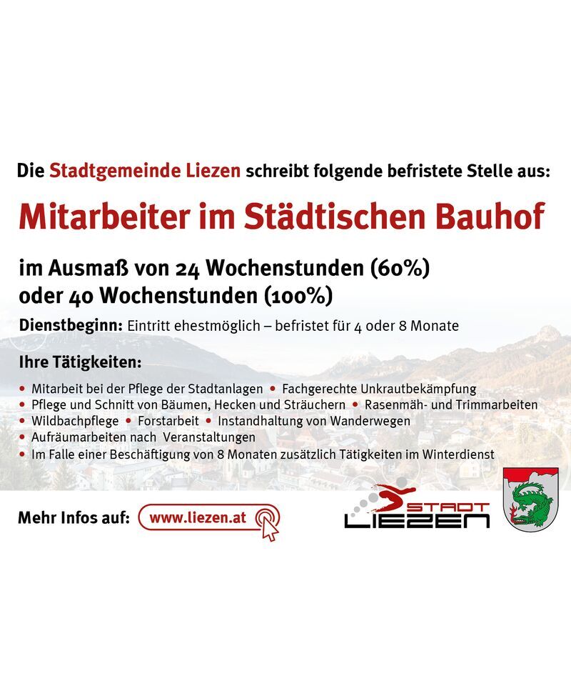 Mitarbeiter/in Bauhof befristet